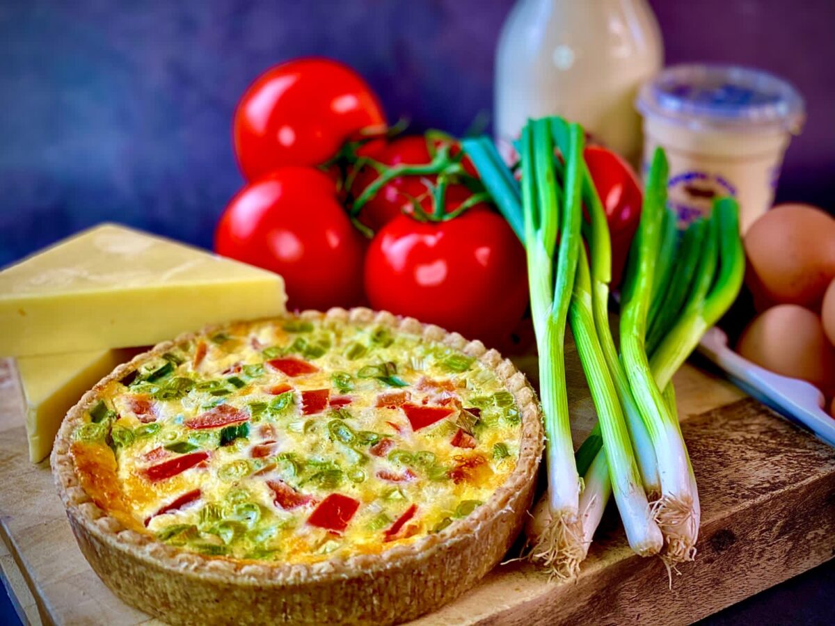 Cheese, Tomato & Onion Quiche