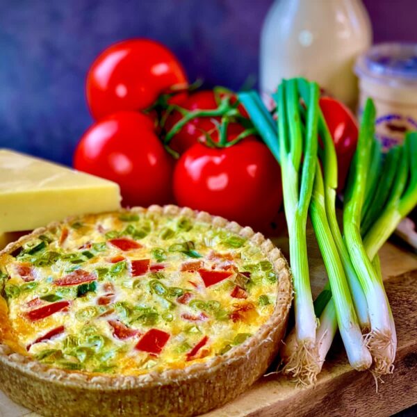 Cheese, Tomato & Onion Quiche