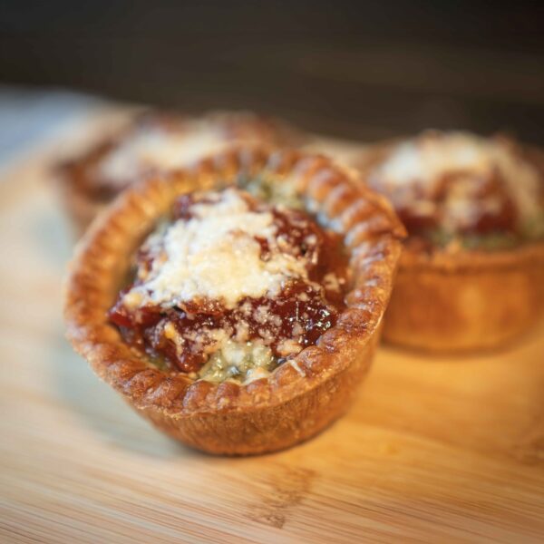 Small Tomato Chutney, Pesto & Parmesan Pork Pie