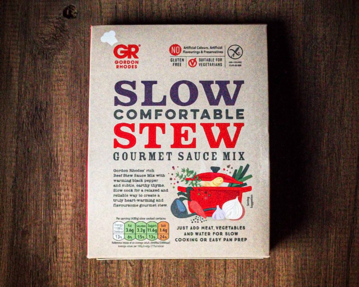 Gordon Rhodes slow comfortable stew gourmet sauce mix