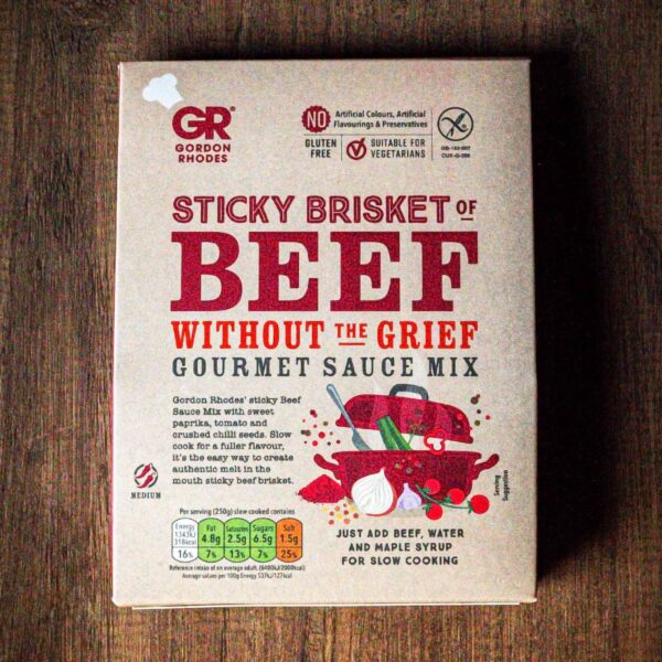Gordon Rhodes sticky brisket of beef without the grief gourmet sauce mix