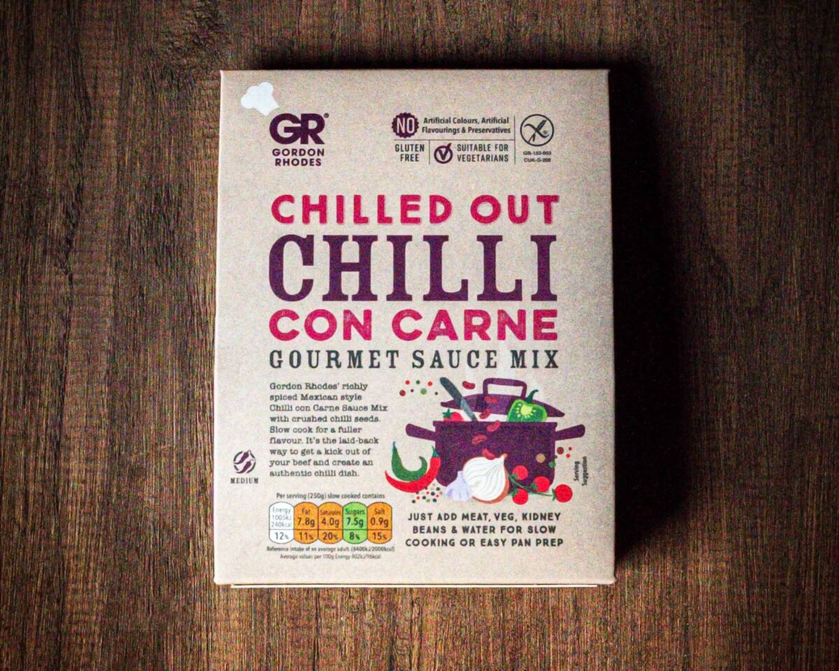 Gordon Rhodes chilled out chilli con carne gourmet sauce mix