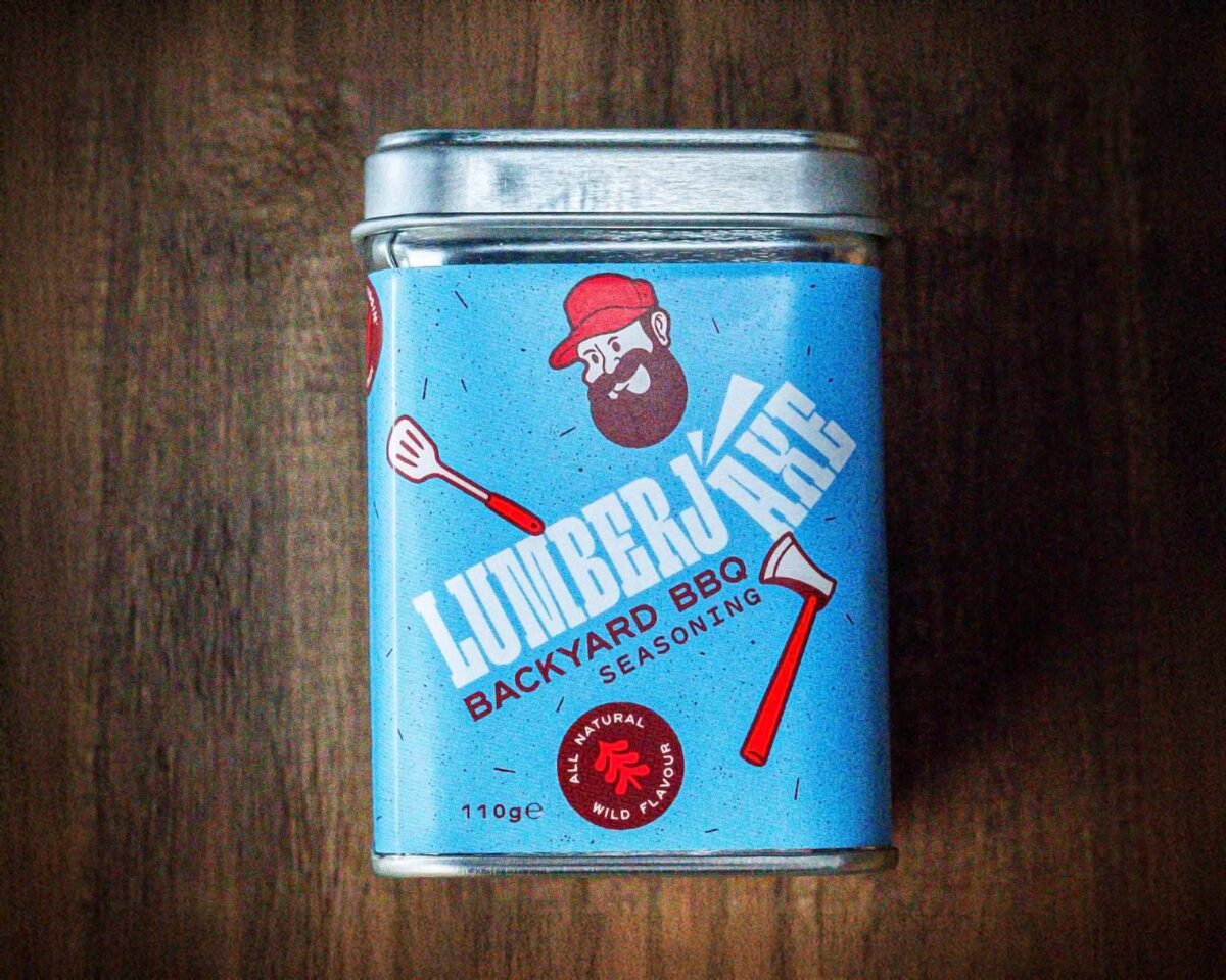 Tin of Lumberjaxe backyard BBQ seasoning