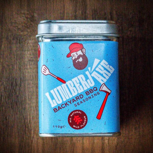 Tin of Lumberjaxe backyard BBQ seasoning