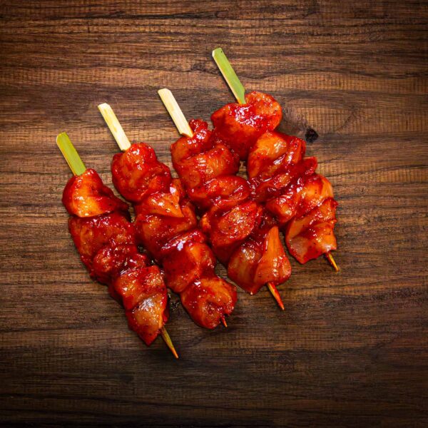 Chinese-style marinated chicken kebabs