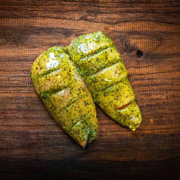 Herb butter marinated chicken breast fillets
