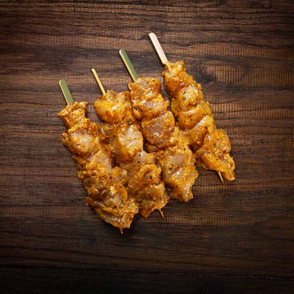 Coconut, lime and chilli marinated chicken kebabs