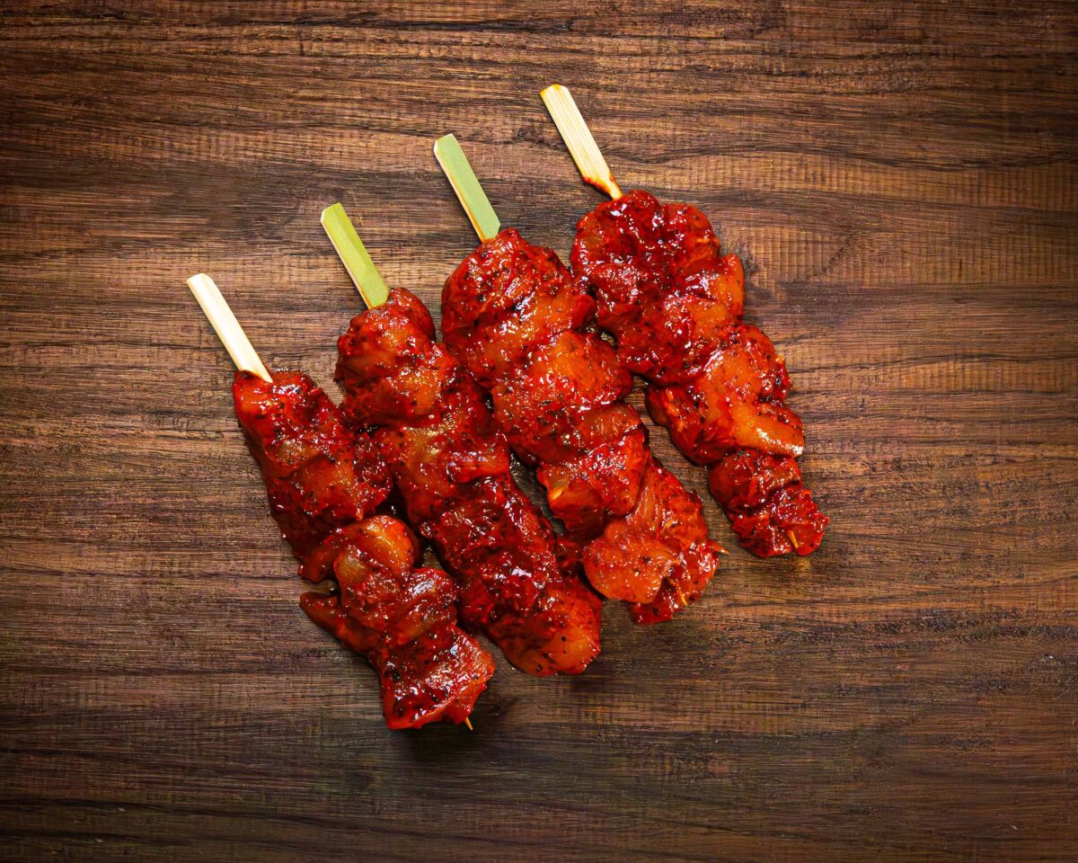 Tandoori marinated chicken kebabs