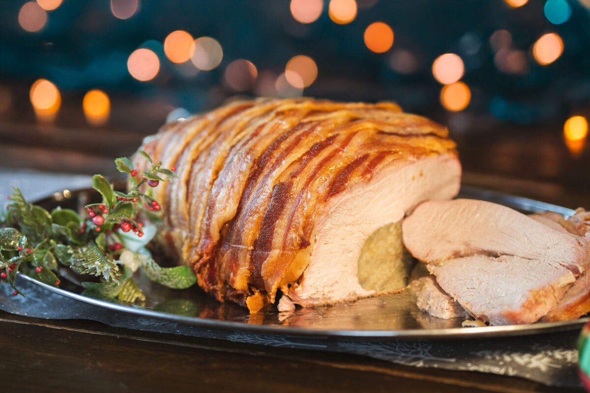 Easy Carve Bacon-Wrapped Turkey Crown