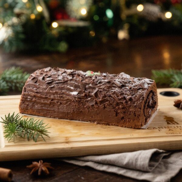 Homemade Chocolate & Cherry Yule Log